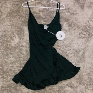 brand new emerald green wrap dress